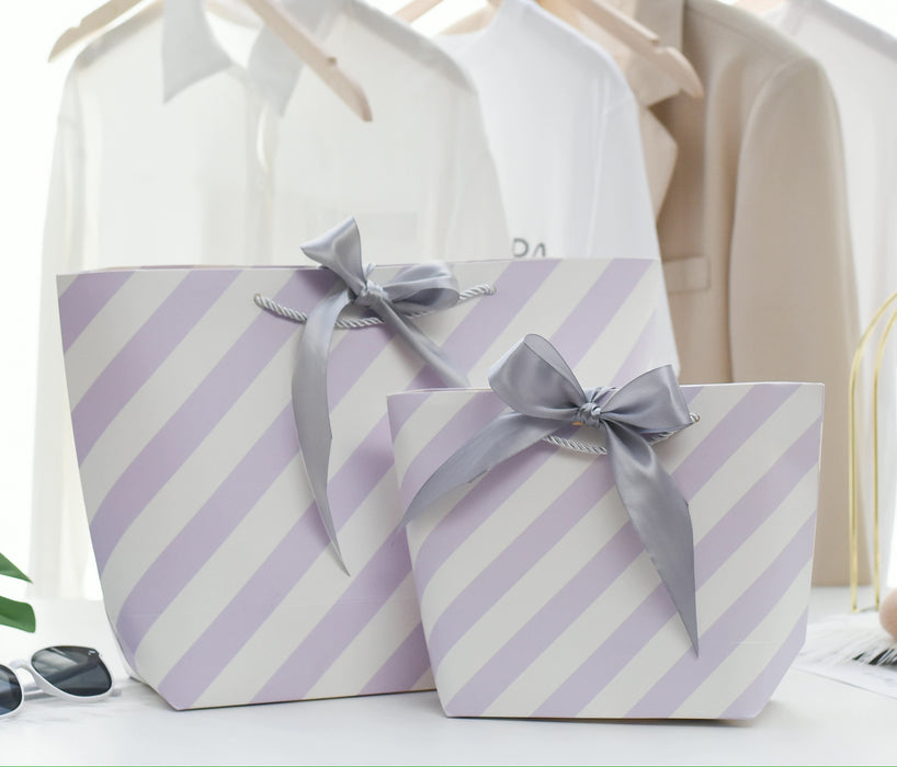 Gift Bag XL - Light Purple Stripe