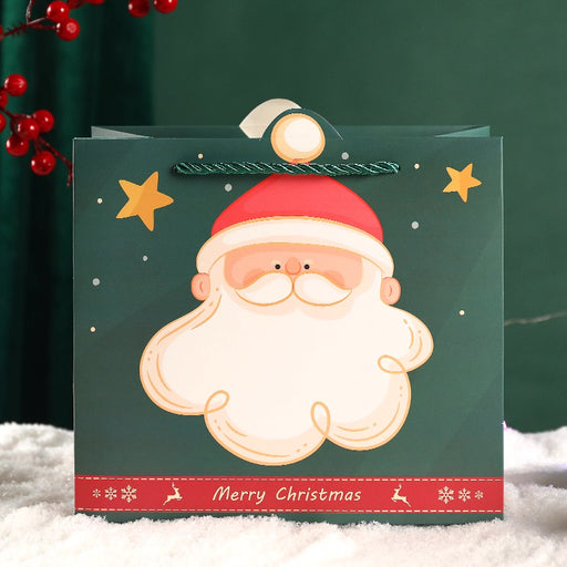 Gift Bag L - Merry Christmas Santa Claus - Green