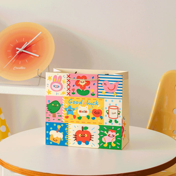 Gift Bag - Cartoon Grid Good Luck