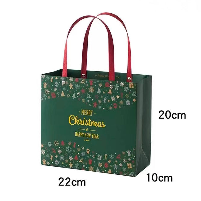 Gift Bag M - Merry Christmas & Happy New Year - Green