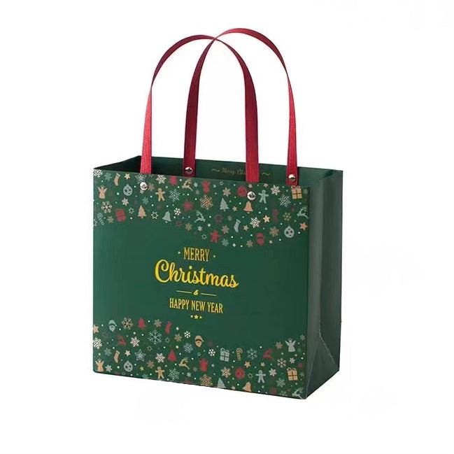 Gift Bag M - Merry Christmas & Happy New Year - Green