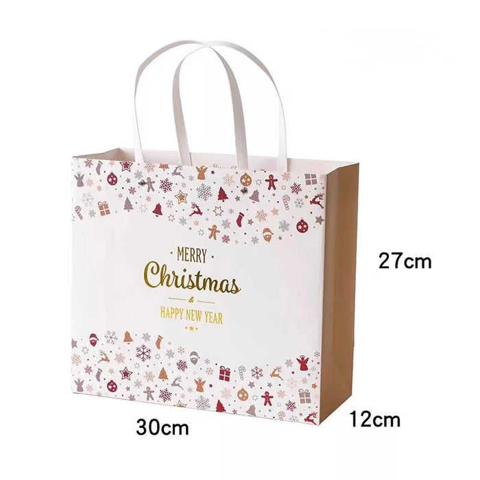 Gift Bag L - Merry Christmas & Happy New Year - White