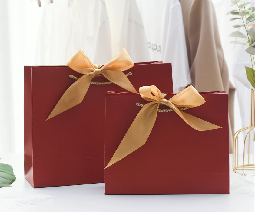 Square Gift Bag S - Wine Red