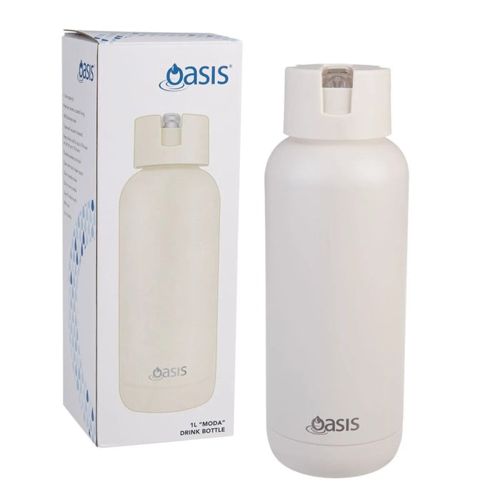 Oasis Stainless Steel Insulated Ceramic Moda Bottle 1L - Alabaster