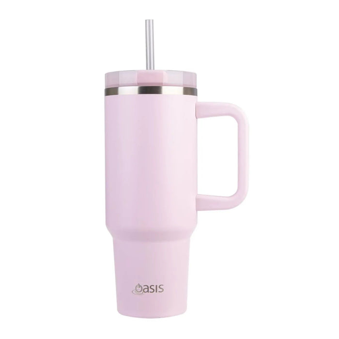 Oasis Stainless Steel Insulated Commuter Travel Tumbler 1.2L - Pink Lemonade