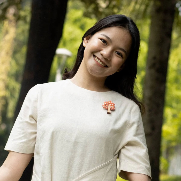 Orange Apricot Tree Brooch