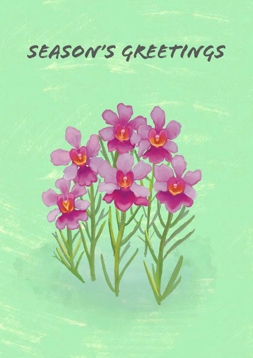 Vanda Miss Joaquim Orchids Christmas Card