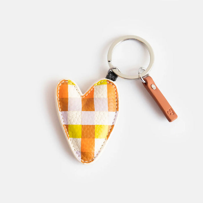 Multicheck Printed Heart Keyring