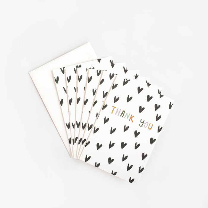 Notecard (Pack of 6) - Thank You Scattered Heart