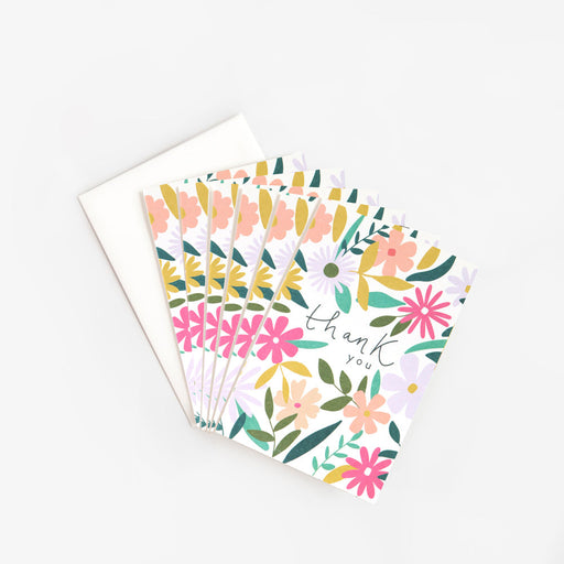 Notecard (Pack of 6) - Floral Thank You