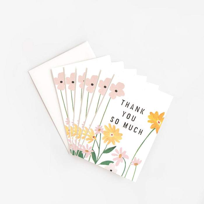 Notecard (Pack of 6) - Thank You Flower Stem