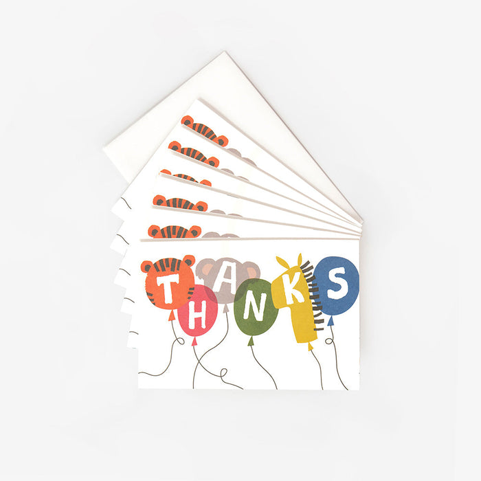 Notecard (Pack of 6) - Thanks Animal Balloon
