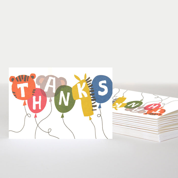 Notecard (Pack of 10) - Thank You Animal Balloons