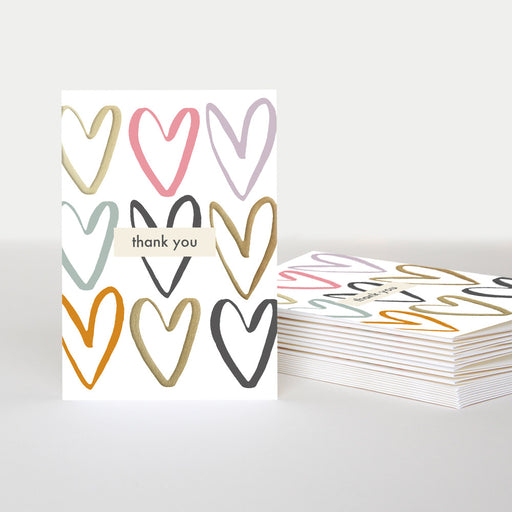 Notecard (Pack of 10) - Hearts Thank U