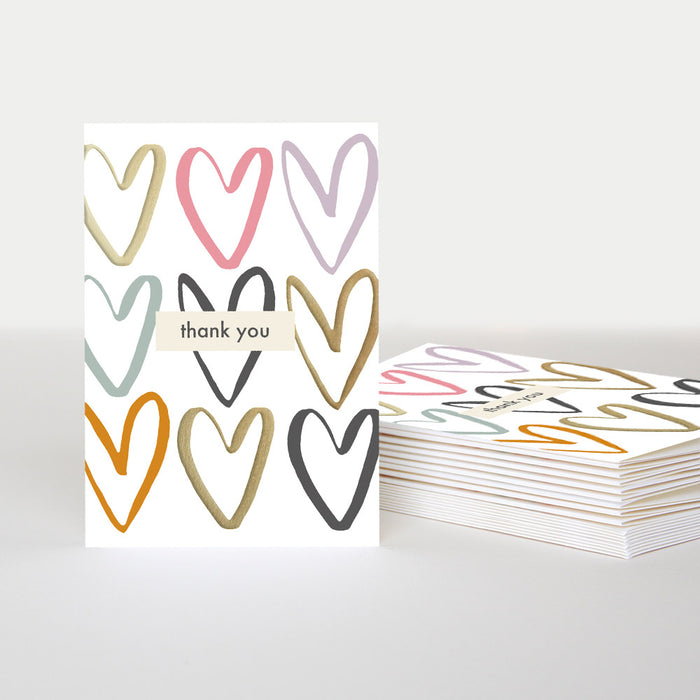 Notecard (Pack of 10) - Hearts Thank U