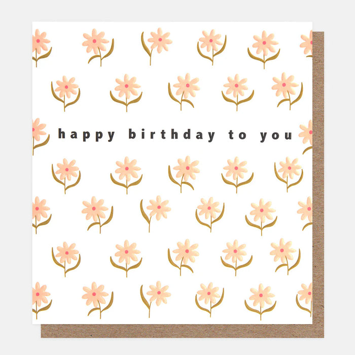 Greeting Card - Prairie Bday Peach Floral Prin