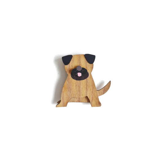 Pug Fawn Dog Brooch