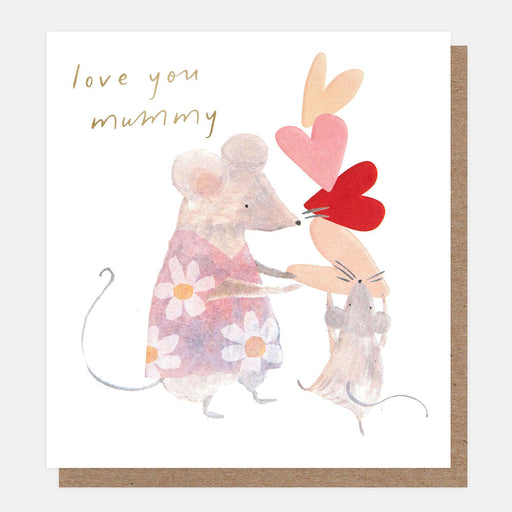 Greeting Card - Love You Mummy Mice with hrt