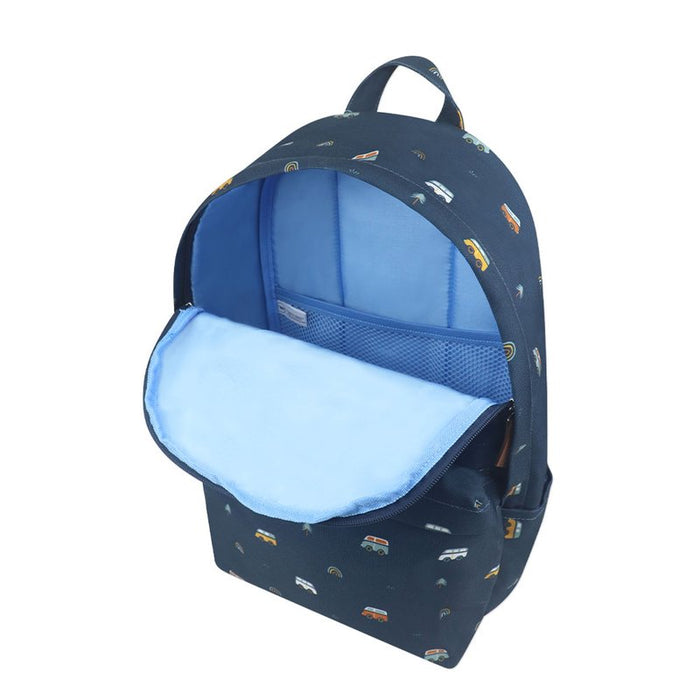 Rainbow Caravan School Backpack - Grey Blue