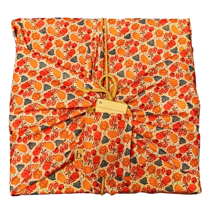 Reusable Gift Wrap - Don’t worry, Beach Happy