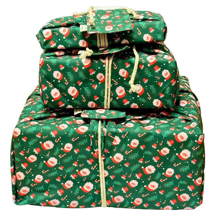 Reusable Gift Wrap - Santa Claus is Coming to Town