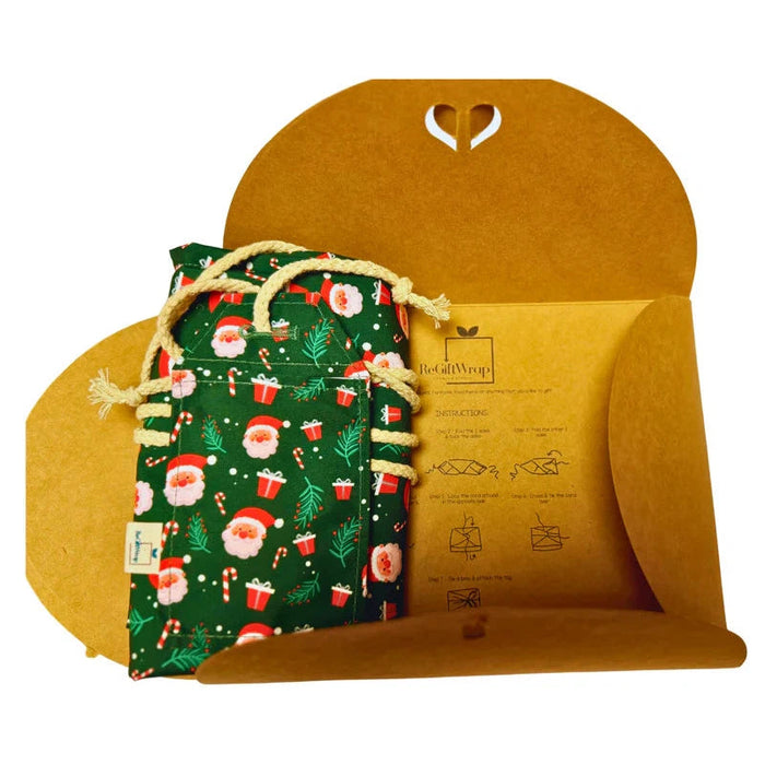 Reusable Gift Wrap - Santa Claus is Coming to Town