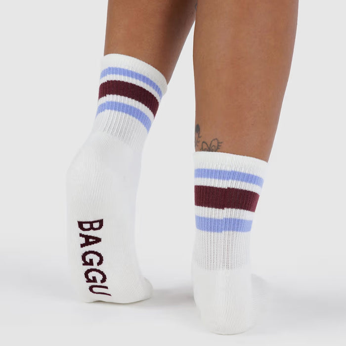 Baggu Ribbed Sock - Ivory Stripe