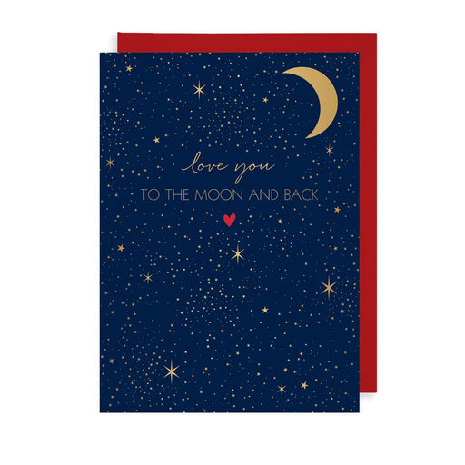 Greeting Card - Valentines Moon & Back