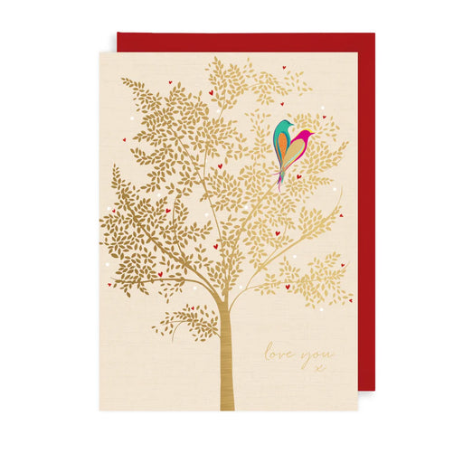 Greeting Card - Valentines Bird Tree