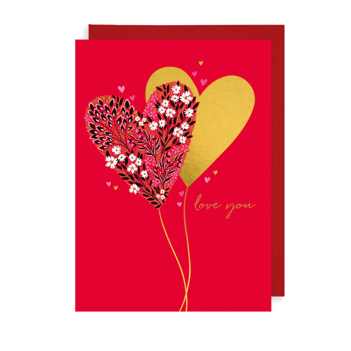 Greeting Card - Valentines Heart Balloons