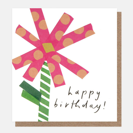 Greeting Card - Washi Bday Pink Flower tape