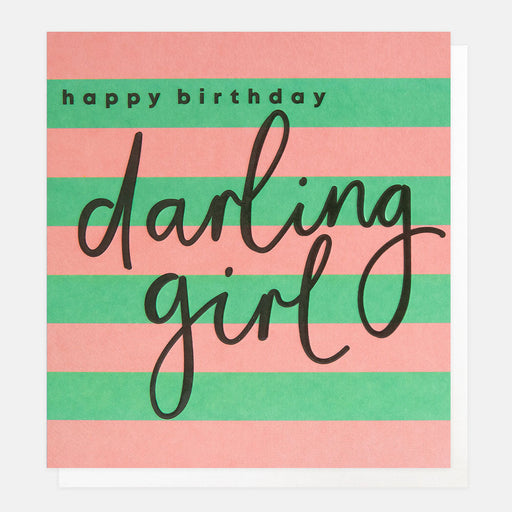 Greeting Card - Stripe Happy Bday Darling Girl