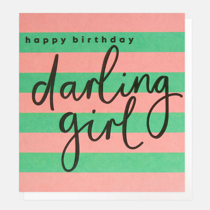 Greeting Card - Stripe Happy Bday Darling Girl