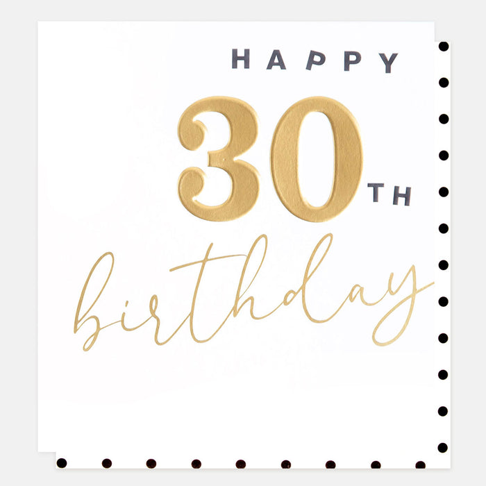 Greeting Card - Gold Happy 30th Birthday