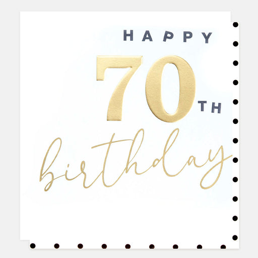 Greeting Card - Gold Happy 70th Birthday