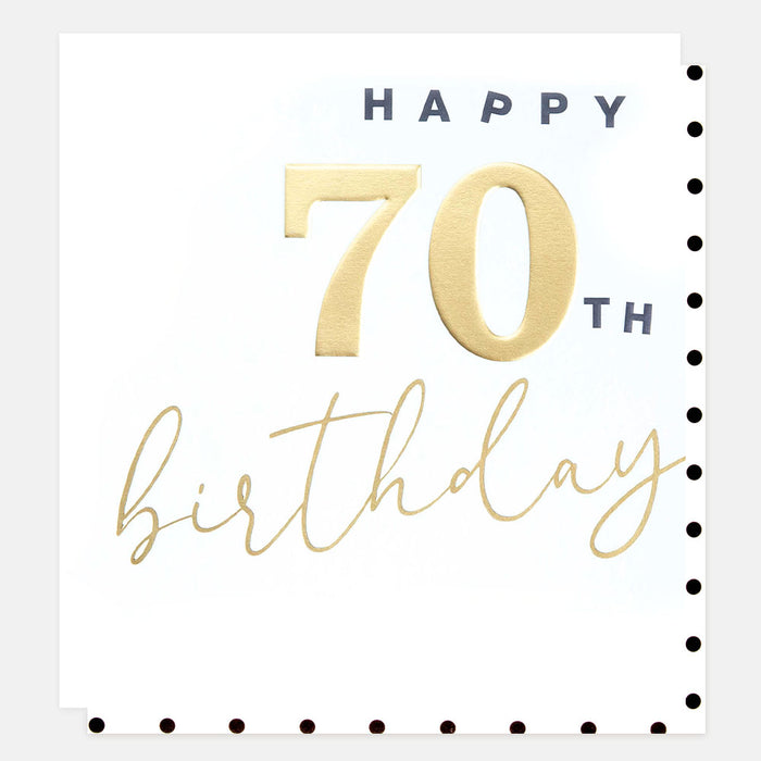 Greeting Card - Gold Happy 70th Birthday