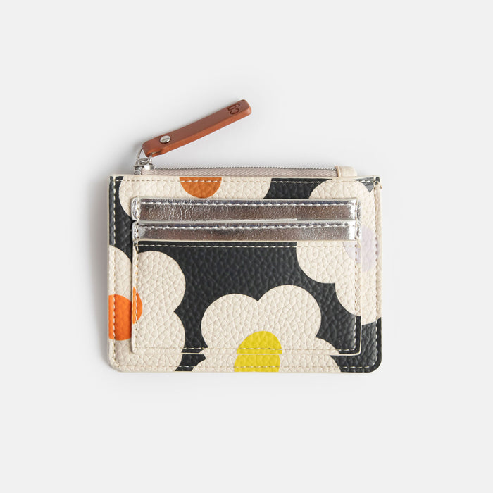 Multi Flower Charcoal Patch Purse