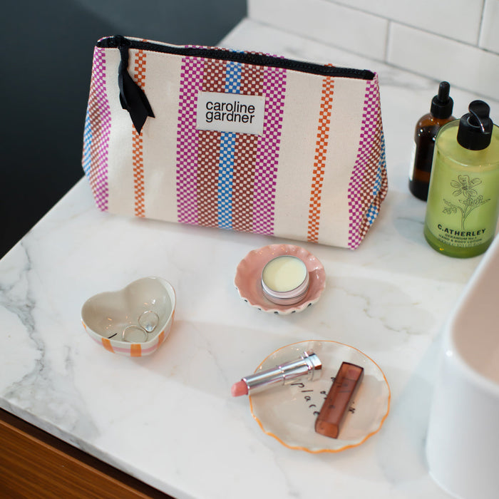 Beauty Bag Check Stripe