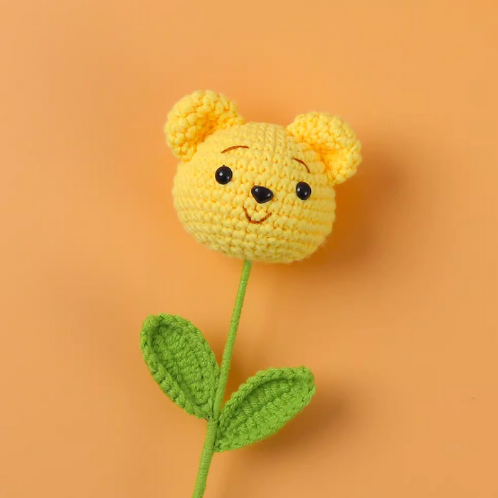 Crochet Flower - Yellow Bear