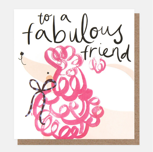 Greeting Card - Doodle To a fab Friend Poodle