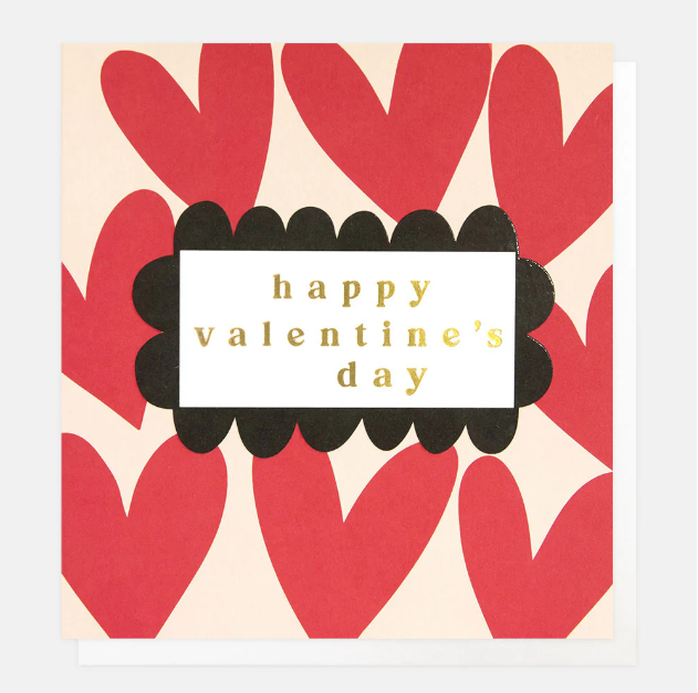 Greeting Card - Happy Valentine Multi Heart Pattern