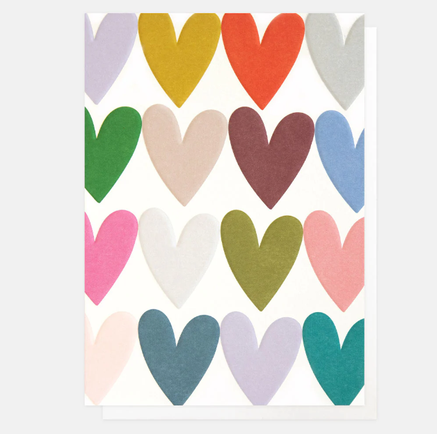 Greeting Card - Pattern Wk Heart Rows Blank