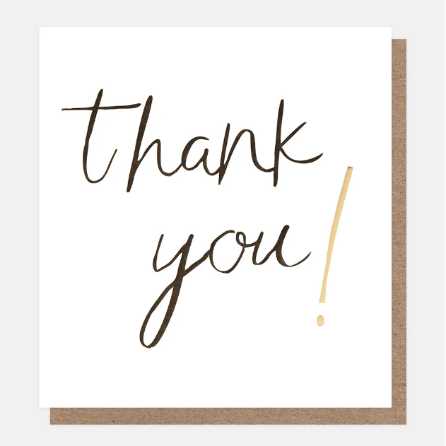 Greeting Card - Thank You Mono Gold Script