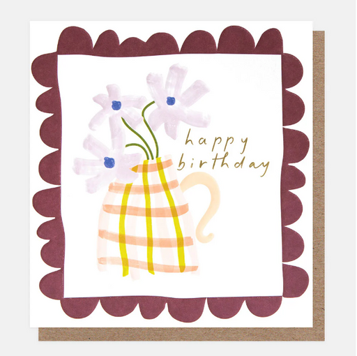 Greeting Card - Border Bday Lilac Flowers