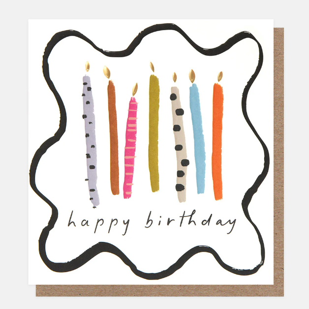 Greeting Card - Border Bday Patterned Candles