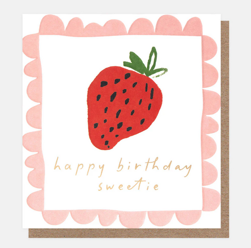 Greeting Card - Border Bday Sweetie Strawberry
