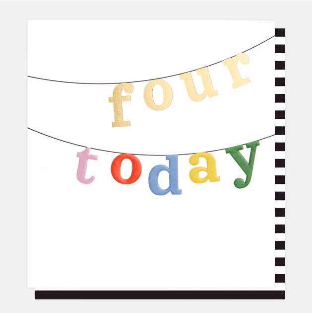 Greeting Card - Four Today Bunting