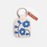 Blue Mono Flower Tab Keyring