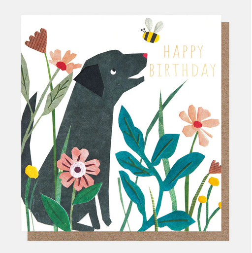 Greeting Card - Paper Collage Birthday Dog with Be
