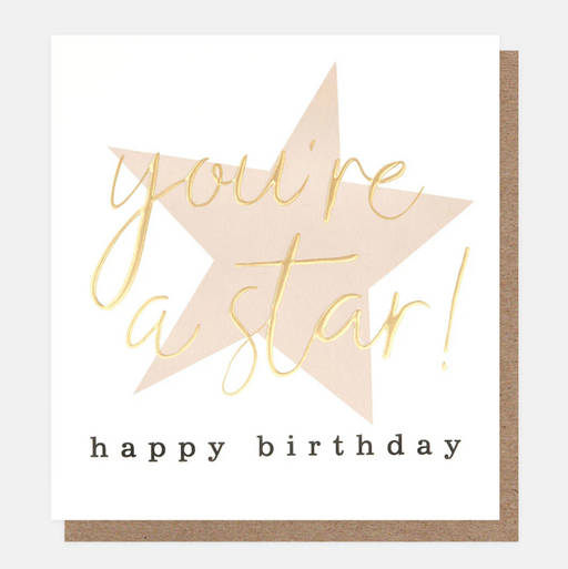 Greeting Card - You're a Star Bday Gold Pink S